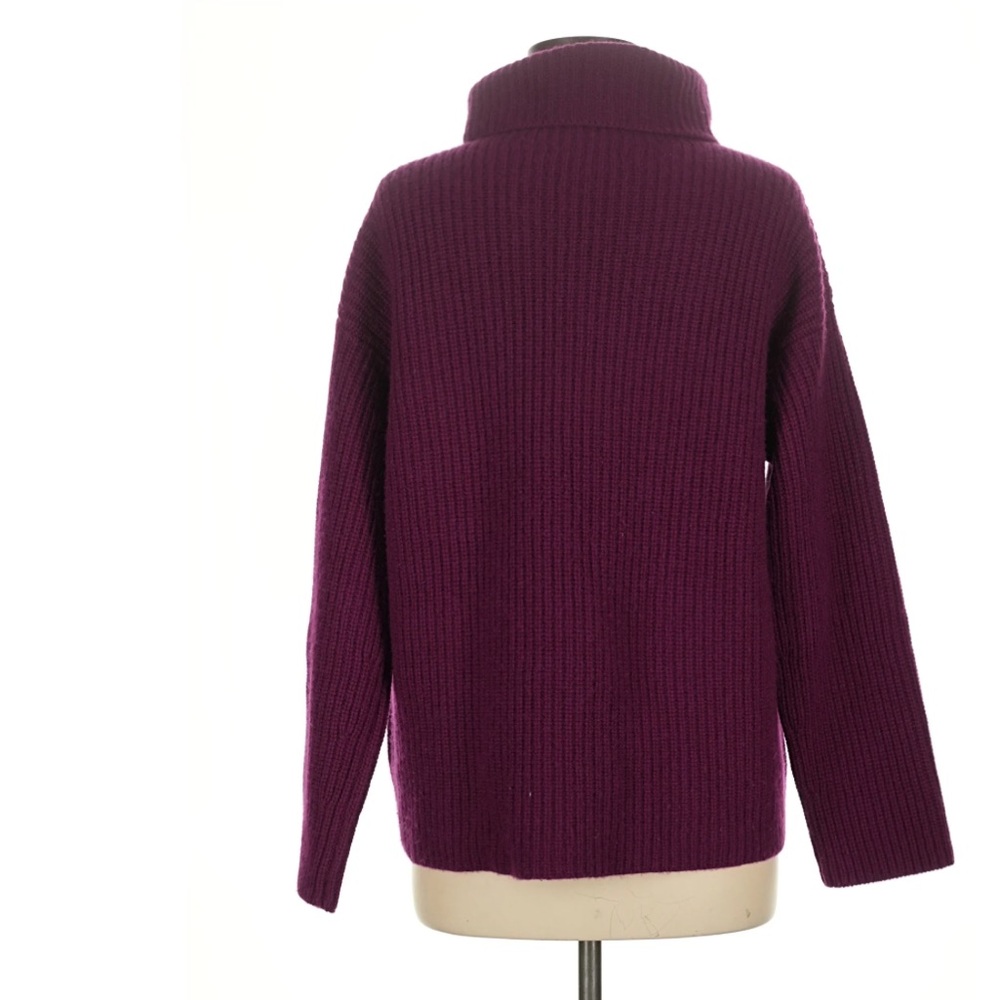 Ann Taylor Oversized Ribbed Mock Neck Cashmere Sweater Boxy Chunky Knit Medium - Picture 6 of 10